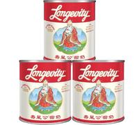 Longevity Condensed Sweetened Milk in Tin for Dessert Topping Baking 397g (Pack of 3) 壽星公煉奶