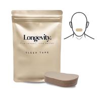 Longevity Sleep Tape - 30 Strips (Beige) - Dermatologically Tested Mouth Tape for Sleeping, Women and Men - Supports Nasal Breathing and Reduces Snoring - 95% Cotton, Rayon-Free Mouthtape