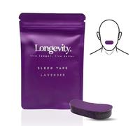 Longevity Sleep Tape - 30 Strips (Lavender Scented) - Dermatologically Tested Mouth Tape for Sleeping, Women and Men - Supports Nasal Breathing and Reduces Snoring - 95% Cotton, Rayon-Free Mouthtape