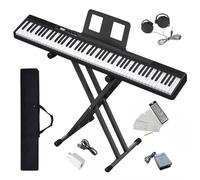 Longeye - 88 Keys Compact Digital Piano Keyboard for Beginners with Full-Size Semi-Weighted Keys, Sustain Pedal, Headphones, Carrying Case (88 Keys with Stand,
