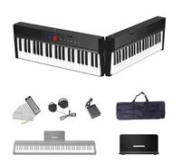 Longeye - 88 Keys Folding Piano Keyboard, Portable Electric Piano with Semi-Weighted Keys, Foldable Digital Piano for Beginners with Headphones, Hold Pedal, Music Rest, Carrying Case, FOLD PRO 2