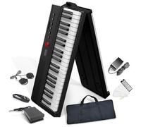 Longeye - 88 Keys Folding Piano Keyboard, Portable Electric Piano with Semi-Weighted Keys, Foldable Digital Piano for Beginners with Headphones, Hold Pedal, Music Rest, Carrying Case, FOLD PRO 2