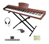 Longeye Longeye Piano Keyboard 88 Keys Wooden Electric Piano Semi Weighted Digital Piano for Beginner & Professional with Piano Stand, Music Rest, Headphones MOLD2 Walnut