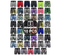 longfor Mens Boxer Briefs Mesh Knit Fast Dry Sport Polyester Boxer Briefs No Ride-up 6’’Underwear with Fly for Men Pack, Dlkq:10pack, XL