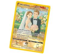 LongGenius Personalized Poke Anniversary Card - Custom Wedding Photo Card, Anime Style Gift, Couple Keepsake for Him or Her