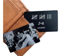 LongGenius Personalized Wallet Card, Message Love Note Custom Metal Card Wallet Insert Photo for Him, Double-Sided Custom Photos/Text, Ideal for Weddings, Parties, Graduation Ceremonies