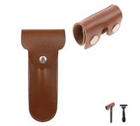 LONGHAO 2 x Razor Case Leather Double Edge Razor Head Protective Sheath Travel Case for Razor Set Safety Razor Cover Made of Leather Portable Razor Protective Case for All Razors and Safety Razors