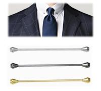 LONGHAO Set of 2 Collar Bar Pins, Tie Collar Bar Pin Set, Men's Collar Pin Suit, Tie Collar Pin, Classic Metal Tie Clip, for Valentine's Day, Anniversary, Date, 0, Copper, 0