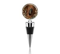 Longhorn Beetle Bark Wine Bottle Stopper Decorative Vacuum Silicone Wine Stopper with Beautiful Art Glass Reusable Beverage Bottle Sealer Keeps Fresh