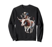 Longhorn Bull Cowboy Cattle Skeleton Farm Halloween Sweatshirt