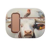 Longhorn Cow with Birds Trendy Bluetooth Earbuds Protector Printed Wireless Earbud Case Covers Compatible with Airpods Pro 2