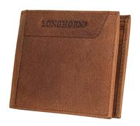 Longhorns Leather Wallet for Men | Ultra Strong Stitching | Handcrafted Leather | RFID Blocking | Bifold Wallet | Slim Billfold with 3 Card Slots and 1 Coin Pocket-Light Brown, LIGHT BROWN, Classic