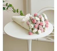 Longhui Bedding Elsa Pink Flowers Blanket, Acrylic Material, Soft Giant Circular Blanket (Beige, 40 Inch)
