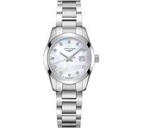 Longines Conquest Diamond Set Mother of Pearl Dial Silver Bracelet Watch L2.286.4.87.6