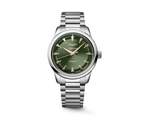 Longines Conquest Heritage 38mm Green Dial & Stainless Steel Bracelet Watch
