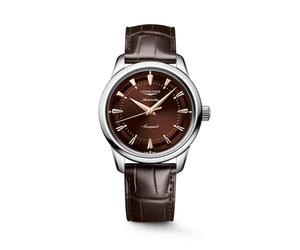 Longines Conquest Heritage Brown Leather Strap Watch