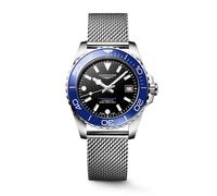 Longines Mens Hydroconquest Automatic 39mm Black Dial Mesh Bracelet Watch L3.779.4.90.6