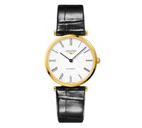 Longines La Grande Classique White Dial & Black Leather Strap Watch