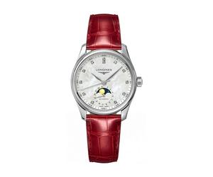 Longines Master Collection Women's Red Leather Strap Watch