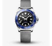 Longines Mens Hydroconquest Automatic 39mm Black Dial Mesh Bracelet Watch L3.779.4.90.6