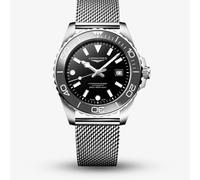 Longines Mens Hydroconquest Automatic 42mm Black Dial Mesh Bracelet Watch L3.788.4.70.6