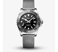 Longines Mens Hydroconquest Automatic Black Dial Mesh Bracelet Watch L3.779.4.70.6
