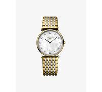 Longines Mens L4.512.2.87.7 La Grande Classique De Longines Yellow Pvd-Coated and 0.081ct Diamond Quartz Watch Stainless Steel 1 Size