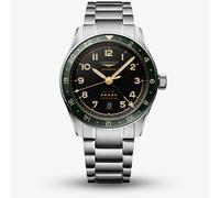 Longines Spirit Zulu Time Black Dial & Stainless Steel Bracelet Watch