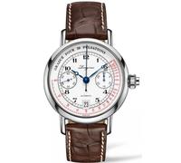 Longines Watch Heritage Column Wheel Pulsometer Chronograph Mens - White LNG-830