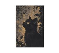 Longing for A Black Cat Canvas Poster Bedroom Decor Landscape Office Room Decor Gift 08x12inch(20x30cm)