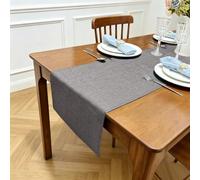 Longing Home Table Runner, Linen Look, Light Grey, 35 x 100 cm
