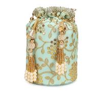 LONGING TO BUY Indian Ethnic Women Potli Bags For Wedding & Party Function, Light Sky Blue