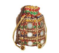 LONGING TO BUY Women's Mirror Potli Bag, Multi, S