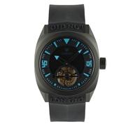 LONGIO Volcan Tourbillon Watch - Mechanical Tourbillon Movement, Titanium DLC Case, Precision Engineering, Ergonomic Rubber Strap, Men’s High-Performance Timepiece