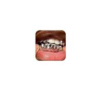 Longita 1 Set Silver Teeth Grillz for Women Grills for Your Teeth Men Silver Tooth Cap Grillz for Women Golden Tooth Jewelry Mouth Grills Hip Hop Rapper Outfits Custom Accessory Halloween Party