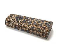 Longjet Glasses Case Hard Shell Cork Eye Glass Carry Box for Eyeglass and Sunglasses (Blue Flower)