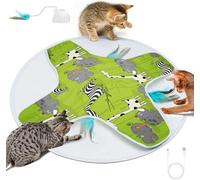 LONGJUMP Cat Toys, Cat Toys for Indoor Cats, Moving Concealed Feathers, Interactive Kitten Toys for Bored Indoor Adult Cats, Motion Activated, USB Rechargeable