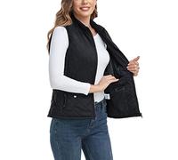 LONGKING 2023 Upgraded, Women's Outwear Vest With One Inner Pocket - Stand Collar Lightweight Zip Quilted Vest for Women, Bluish Black, M (LKT2BBK-M)
