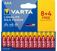 Longlife Max Power AAA Pack 12 (8+4)