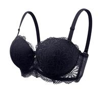 longline bras for women Womens Push Up Everyday Bras Comfortable Wireless Bralettes UK Soft Full-Coverage Lace Bra Non Wired Thin Breathable Seamless deals+of the day clearance+prime Black 38