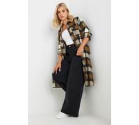 Yours Curve Longline Check Shirt - Women's - Plus Size Curve Brown