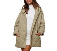 longline fleece jacket women jackets for women uk long Winter Jackets for Women UK Retro Solid Color Long Sleeve Padded Coats With Pockets Casual Hooded Oversized Quilted Jacket