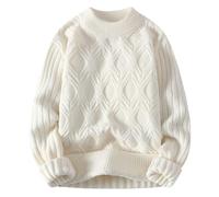 Longline Jumpers for Women UK Womens Knit Sweater Solid Vintage Pullover Sweater Woven Crewneck Knitted Tops Stripe Cable Knit Long Sleeve Fall Winter Ladies Jumpers Size 14 Sales Sweater for Women