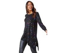 Longline Metallic Spot Asymmetric Jumper Roman Black 20