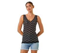 Longline Zig Zag Knit Vest Roman Black 10