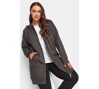 Yours Curve Grey Longline Zip Hoodie - Women's - Plus Size Curve