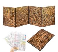 LongLongJin DND DM Screens 5e-Embossed Dungeons and Dragons Screen Foldable Design, Four-Panel with Pockets Dungeon Master Screen, Compatible with Rich Graphics for Dungeon Master Gifts