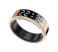 LONGLU Smart Ring for Women Men with LED Display Screen, Fitness Tracker Ring with Heart Rate/Blood Oxygen/Sleep/Sport/ 5ATM Class Waterproof Health Tracker for iPhone & Android (Gold, 10)