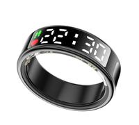 LONGLU Smart Ring for Women Men with LED Display Screen, Fitness Tracker Ring with Heart Rate/Blood Oxygen/Sleep/Sport/ 5ATM Class Waterproof Health Tracker for iPhone & Android (Black, 8)