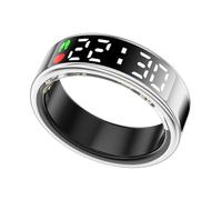 LONGLU Smart Ring for Women Men with LED Display Screen, Fitness Tracker Ring with Heart Rate/Blood Oxygen/Sleep/Sport/ 5ATM Class Waterproof Health Tracker for iPhone & Android (Silver, 12)